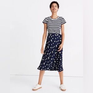 Madewell Navy Floral Skirt